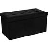 ATMOSPHERA CREATEUR D'INTERIEUR AC-Deco - Pouf doppio in velluto, colore: Nero