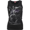 Spiral Cattitude - Vest Donna Top Nero 100% Cotone Regular