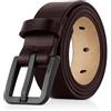 ITAY Belts Cintura TSA in pelle pieno fiore - Cintura ipoallergenica, regolabile e priva di nichel per uomini