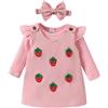 eqenkely Vestiti Neonato Femmina Top Maniche Lunghe+ Bretella Gonna Abiti Completo | Casual,Elegante,Principessa Pagliaccetto Completi Bimba Inverno 0-3 6 9 24 mesi per Battesimo, Festa,Natale,Compleanno 1 anni