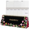 SIGEL Agenda settimanale Jolie non datato 1/2 A4 orizzontale | JP100, copertina rigida, Flower Love, 100 g/m², 124 pagine, nero/verde/rosa