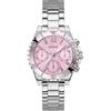 Indovina Orologio Guess Donna Multifunzione Quadrante Rosa Bracciale Acciaio Inox Argento