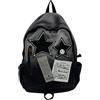Bemonew Zaino Y2k Star Backpack zaino Y2k estetico con dettagli a forma di teschio a stella design grunge vintage leggero per viaggi concerti shopping nero