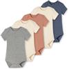 Schiesser 5er Pack Bodies Kurzarm Doppelripp - Baby Double Rib Tutina per bambino e neonato Unisex - Bimbi 0-24 (Pacco da 5)