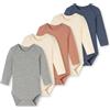 Schiesser 5er Pack Bodies Langarm Doppelripp - Baby Double Rib Tutina per bambino e neonato Unisex - Bimbi 0-24 (Pacco da 5)