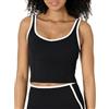 Amazon Essentials Canotta Tecnica Corta in FormFlex Morbidissimo, Sostegno Leggero con Reggiseno Donna, Bianco/Nero, L