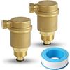 LALAGO 2Pcs Valvola di Ventilazione DN15 G1/2, Valvola di Sfogo Aria | Valvola di sfiato dell'aria di protezione della ruggine d'ottone, Valvola automatica Minical sfogo aria
