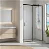 SOULBATH SOULHOME Box Doccia Reversibile | 102-105x200h cm | Profilo SLIM Nero Opaco | Porta Scorrevole Ammortizzata + Fisso | Vetro 6mm Antical