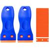 JCKD 2 pezzi mini raschietto in plastica con 20 lame in plastica, raschietto in plastica,rimozione di residui adesivi adesivi per finestre di vetro e autoadesivi auto, rimozione di etichette
