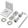 eSynic 10pz Staffe di Fissaggio in Alluminio 25x25x18 mm per Dado a T Nut 8, Bretelle ad Angolo Modello 2020 2040 Giunzione Raccordo con 20 Viti 20 Dadi per DIY Finestra Porta Profilo 20x20 20x40