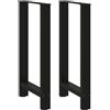 vidaXL Gambe per tavolo da bar nere 2 pz 50x(90-91) cm in acciaio