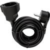 Kopp 143705086 - Prolunga con presa Schuko e spina piatta, 5 m, colore: Nero