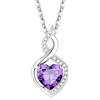 FANCIME Collana da donna in oro bianco 585 14 carati con ciondolo a forma di cuore con diamante coltivato in laboratorio, gioiello regalo per donne, fidanzata, moglie, madre