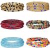 Xinjoduz Confezione da 6 catene da donna con perline da 80 cm, elasticizzate, africane, per pancia, stomaco, catenine per il corpo, accessori per gioielli colorati per donne, taglie forti, gioielli da spiaggia