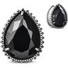 ERKUOO 2 dilatatori a goccia con zircone per orecchie, dilatatori per lobo, dilatatori per lobo, dilatatori per lobi e piercing per il corpo, 0g=8mm, Metallo, Arenaria
