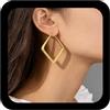 Inilbran Orecchini a cerchio quadrati vuoti in oro aperti quadrati minimalisti orecchini a perno quadrati vintage grandi quadrati orecchini Huggie geometrici punk orecchini grossi gioielli per le