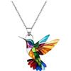 MIFYNN Collana colorata con colibrì per le donne 2D Colibrì Collane pendenti Acrilico Ipoallergenico Carino Uccello Collane per le donne amanti degli uccelli, Large, Acrilico, Nessuna pietra preziosa
