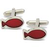 EdelManchet Gemelli - Pesce Rosso e Argento - Animale - 18mm x 10mm - Gemelli Pesci e Crostacei, Gemelli religiosi
