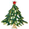 EVER FAITH Spilla a forma di albero di Natale con strass e cristalli per feste di Natale, colore rosso e marrone, media, Cristallo, Senza Gemstone