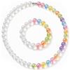 Embtrem Collana estiva dopamina UV reattiva colorata arcobaleno collana di perline dopamina set di gioielli cambia colore collane braccialetto orecchini estate spiaggia vacanza regalo per le donne