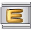 Mon & Sons M&S A-Z - Ciondolo con lettera iniziale dell'alfabeto, 9 mm, in oro e argento, compatibile con braccialetto con nomina
