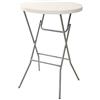 greemotion Tavolino Alto da Giardino Rotondo Pieghevole San Remo, Tavolo da Bar, Tavolo da Esterno, Ø ca. 80 cm Altezza ca. 110 cm, Grigio/Bianco