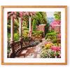 Trimits Kit per punto croce extra large - Disegno Giardino della Pace su tela Aida 14 count (65 x 53 cm) con fili, ago, schema a colori e istruzioni - Ottimo per migliorare la propria tecnica.
