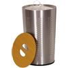 Household Essentials 7081 - 1 Round Metal - portabiancheria con Coperchio di Legno Rotondo Silver