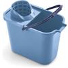Mery | Secchio Rettangolare con strizzatore | Secchio per mocio | Polipropilene | 12L | Blu | Misure: 23x37x29 cm