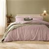 Yard Hebden A Righe Set Copripiumino (Legno Rosa-Singolo) | 100% Cotone Biancheria Da Letto Morbida Traspirante A Strisce Reversibili