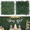 NETAP Pannelli da parete in erba, 25,4 x 25,4 cm (12 pezzi) a 4 strati in legno di bosso artificiale finto verde da parete per interni, feste in giardino, sfondo per matrimoni, decorazione da parete