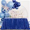B-COOL Tovaglia rettangolare blu con paillettes in tessuto glitterato, lunghezza 1,8 m, tovaglia per matrimoni, feste, banchetti, feste dell'indipendenza, tovaglie, decorazione, 152,4 x 259,1 cm