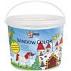 KREUL 40155, Window Color Power Pack Castello, 6 x 125 ml colori per finestre, include contorno nero, per bambini creativi, foglio speciale e oltre 70 modelli