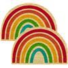 Astra Zerbino in cocco naturale, 40x60 cm, set da 2 pezzi, arcobaleno, antiscivolo, per esterni