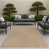 CARPETIA Tappeto per interni ed esterni, per balcone, terrazza, soggiorno, effetto iuta e motivo strutturato, robusto, facile da pulire, beige, 80 x 150 cm