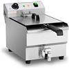 Royal Catering Friggitrice Elettrica Con Zona Fredda e Rubinetto di Scarico RCEF-13EHB (13 litri, 3.200 W, Acciaio inox, 50-200 °C)