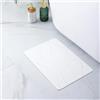 Pure 4Home Tappeto da bagno in diatomite, 40 x 30 cm, ad asciugatura rapida, antiscivolo e antibatterico, in pietra diatomite super assorbente, motivo: onde bianche