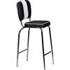 FineBuy Sgabello da bar FineBuy, nero, stile americano anni '50, sedia da bar retrò con seduta, schienale, poggiapiedi e altezza seduta di 76 cm