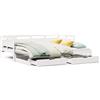 vidaXL Letto da giorno allungabile con cassetti senza materasso Bianco 80x200cm