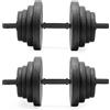 Springos ACTIGET Set di manubri da 30 kg 2 bilancieri da 15 kg, dischi, morsetti