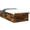 vidaXL Struttura letto a terra in rovere affumicato 80 x 200 cm in materiale derivato dal legno