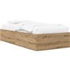 vidaXL Telaio per letto con struttura a base, artigianato, legno effetto quercia, 80 x 200 cm, materiale composito di legno
