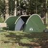 KTHLBRH Tenda 4 Persone Verde Impermeabile | Poliestere PU, Rete Antizanzare, Parapioggia Rimovibile, E-Port, Leggera 3,9 kg