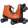 MLYPRU Pattini A Rotelle Donna Uomo A Doppia Fila A 4 Ruote Con Luci Lampeggianti Con Fibbia A Scatto Per Uso Indoor E Outdoor(45 EU,Orange+black wheel)