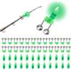BTFO Set di 25 Campanelli da Pesca con Luci LED, Campanelli Clip per Canna a Doppio Allarme Super Forte per Pesca Notturna/su Ghiaccio/Siluro