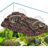 ZENFUN Piattaforma per tartarughe per fare basking (crogiolarsi), rampa di risalita per acquario con 3 ventose, terrazza di riposo per tartarughe baby, isola in finta roccia per rettili, anfibi, rane