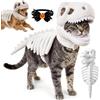 LLELEMAMO Costume Dinosauro Scheletro per Cani, Vestito Halloween Fluorescente (A,25cm-Fluorescent)