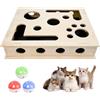HOVCEH 2-in-1 Scratching Puzzle with Sandpaper, HOVCEH 29.5x25x6 cm Scatola per Limare le Unghie dei Gatti, Scatola di Arricchimento Puzzle Cat Scratch con Palline e Carta Vetrata, Legna Giochi Gatto