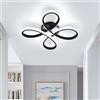 SENQIU Plafoniera LED Soffitto, 30W 6500K Bianco Freddo Lampada da Soffitto | Nero Moderna Fiore Design, Lampada LED Soffitto Alluminio per Camera da Letto, Soggiorno, Cucina Sala da Pranzo