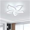 SENQIU Plafoniera LED Soffitto, 60W Lampada da Soffitto Moderna A Forma di Petalo | Creativa Plafoniera LED in Acrilico Bianco per Soggiorno Camera da Letto Sala da Pranzo Ufficio, Bianco Freddo 6500K, 60CM